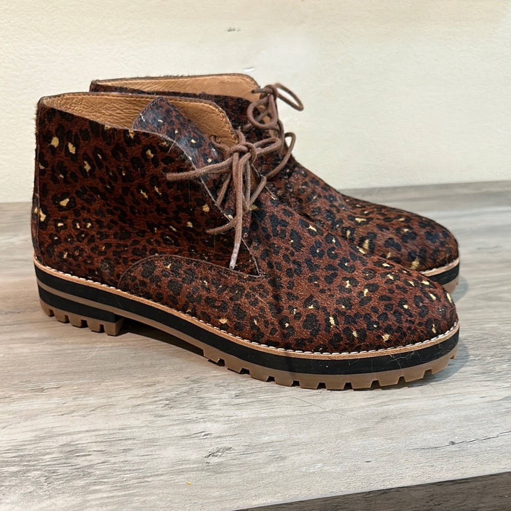Madewell Wren Leopard Painted Calf Hair Boot